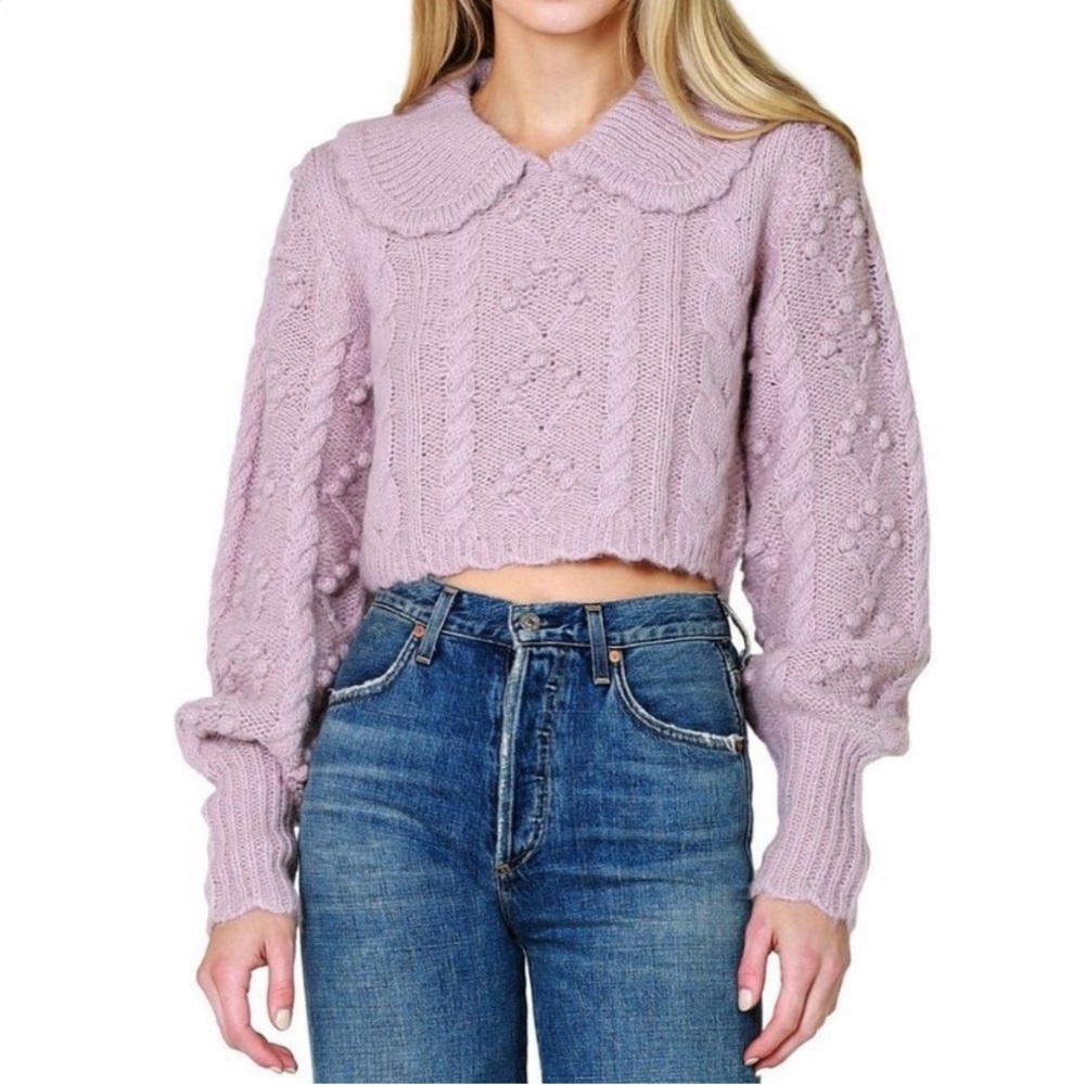 LoveShackFancy Berget Cropped Sweater